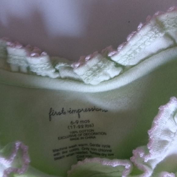 NEW First Impressions Floral Embroidered Pastel Green Cardigan - Picture 2 of 2